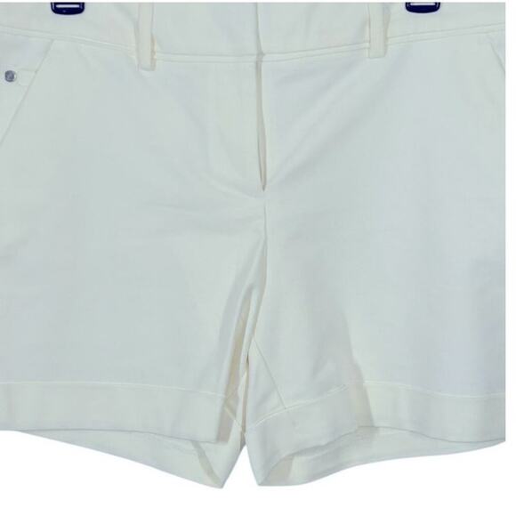 Apt. 9 Mid-Rise White Chino Shorts NWT Size 10 — Rolled Cuffs, 5" Inseam - Picture 3 of 10